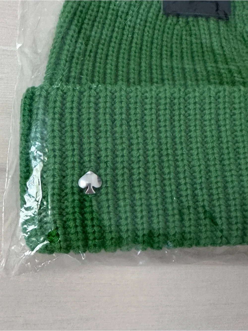Kate Spade green Spade Cuff Beanie